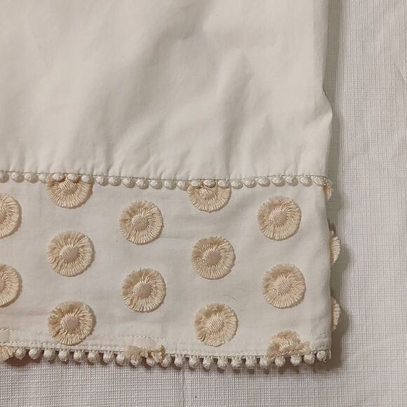 J. Crew Ivory Bell Sleeve Dot Fringe Fully Lined Cotton Dress Size 6Tall Preppy - Picture 7 of 8